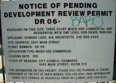 Notice of Pending Development Review Permit